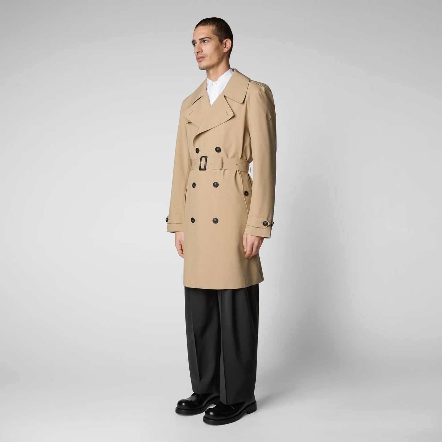 Trench doppio petto beige