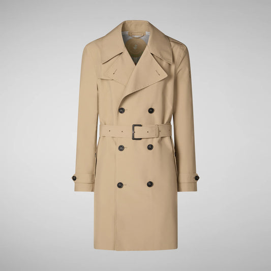 Trench doppio petto beige