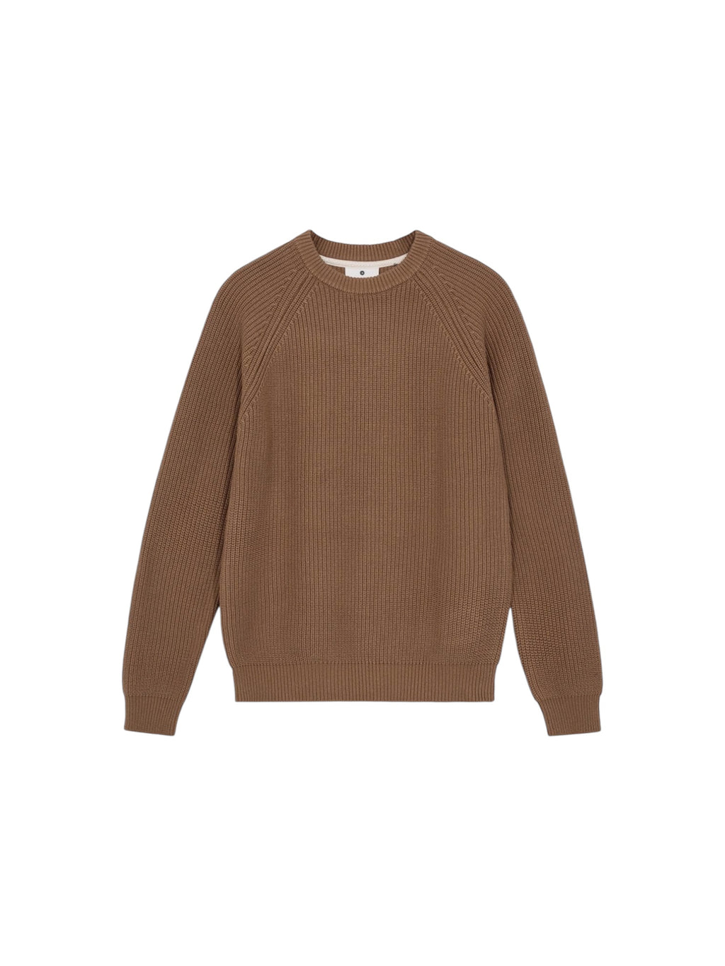 Maglia in cotone pesante costa inglese caramello