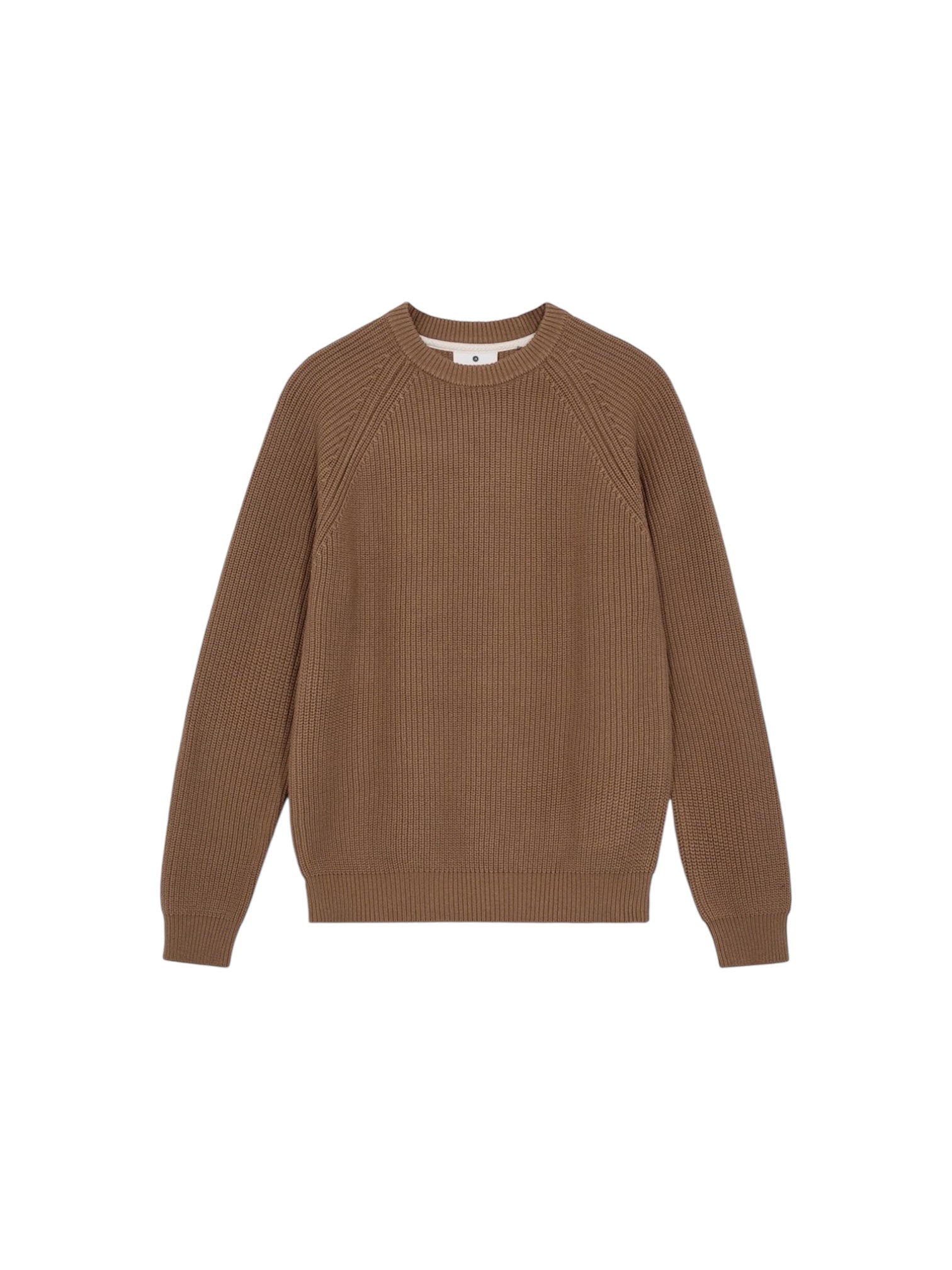 Maglia in cotone pesante costa inglese caramello