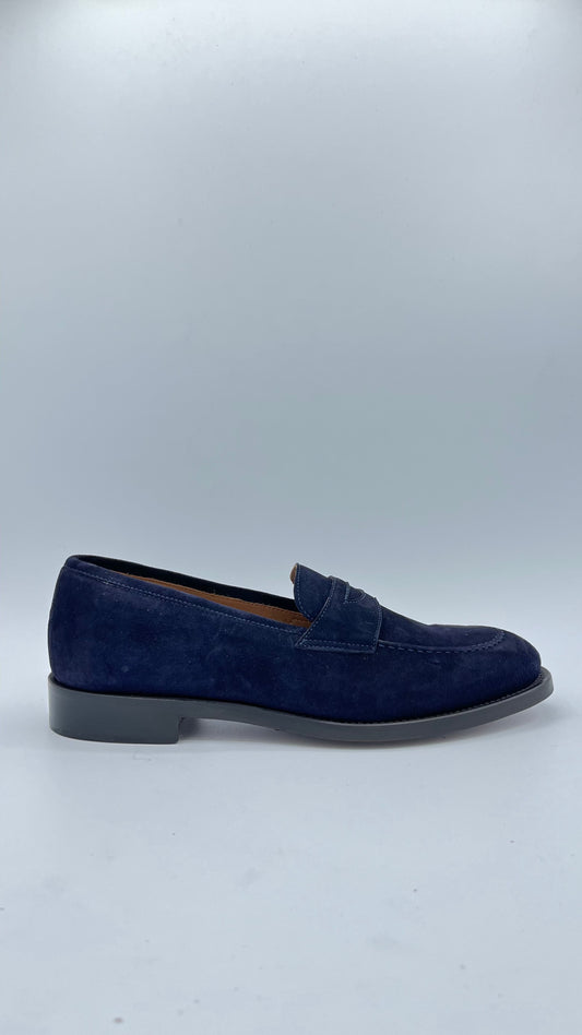 Moccassino in pelle scamosciata blu