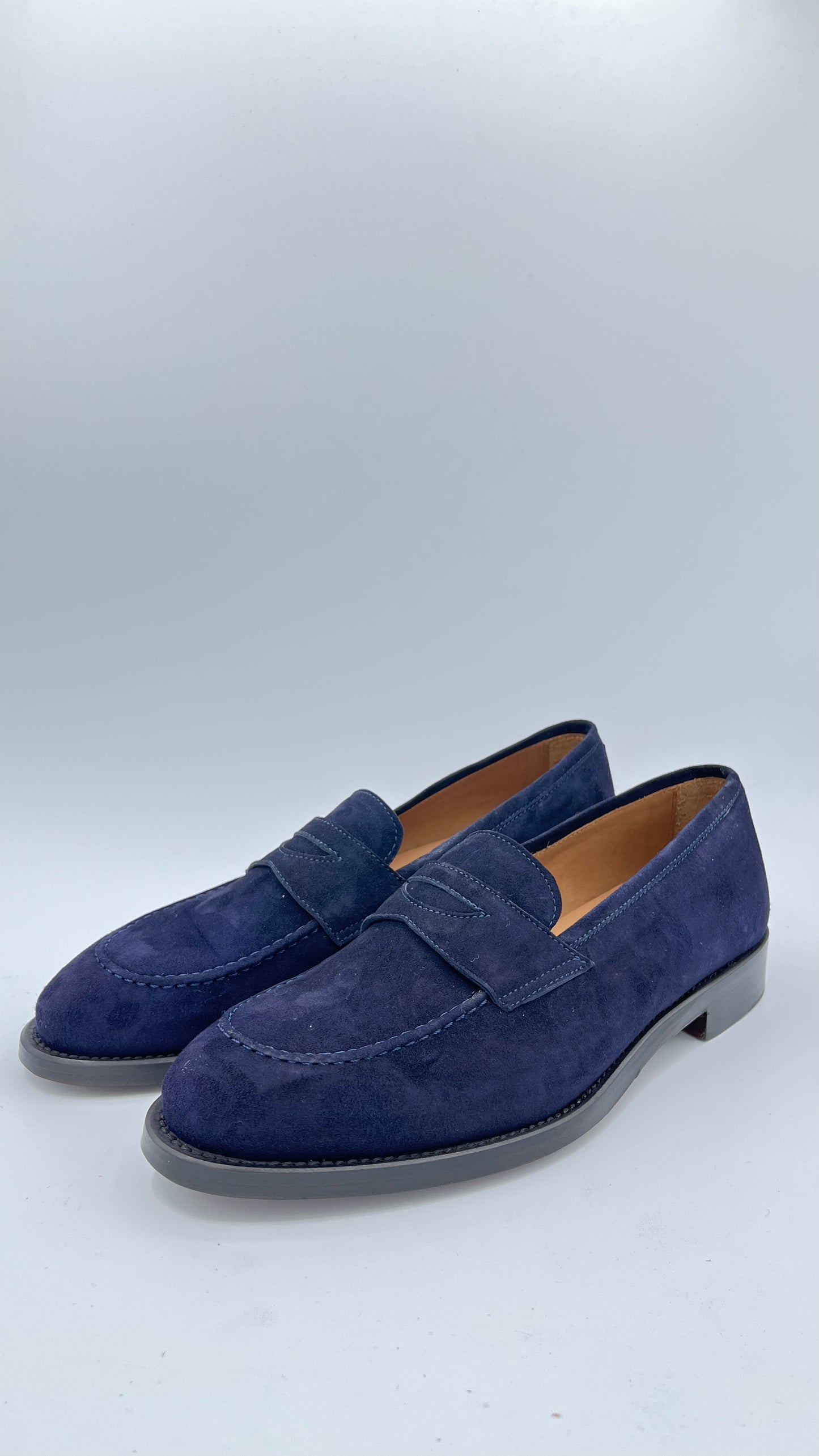 Moccassino in pelle scamosciata blu