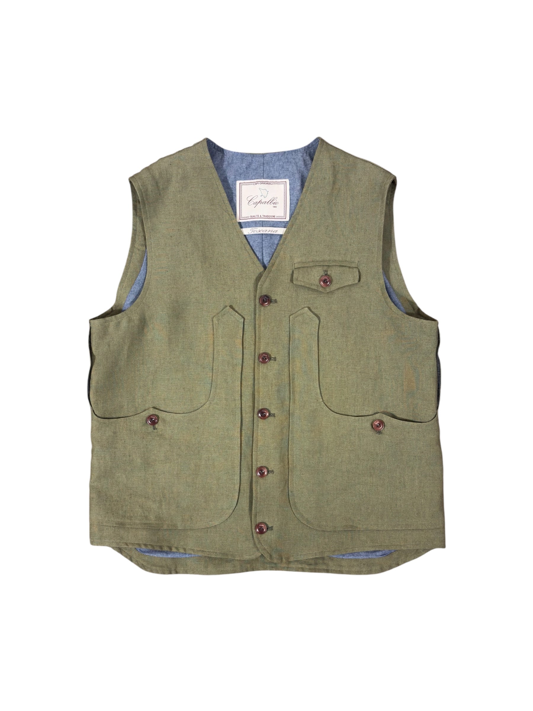 CAPALBIO | Vest Arno in Lino Verde