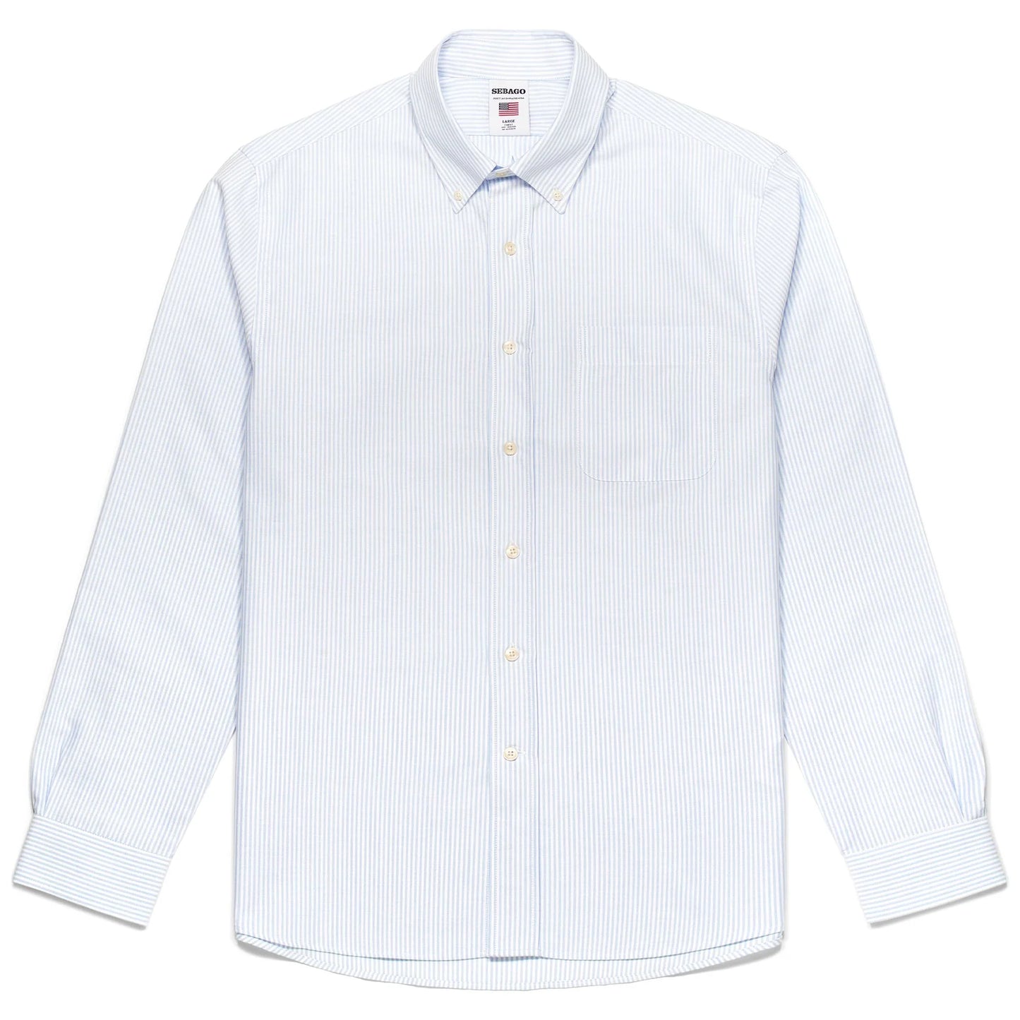 Camicia oxford Sebago riga celeste