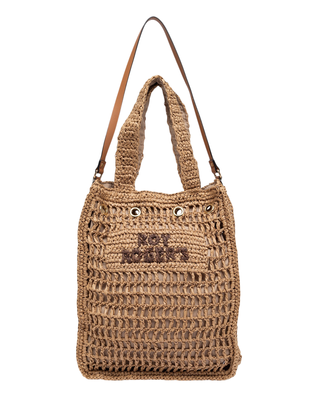 ROY ROGER'S | Borsa Bucket Piatta in Carta Intrecciata