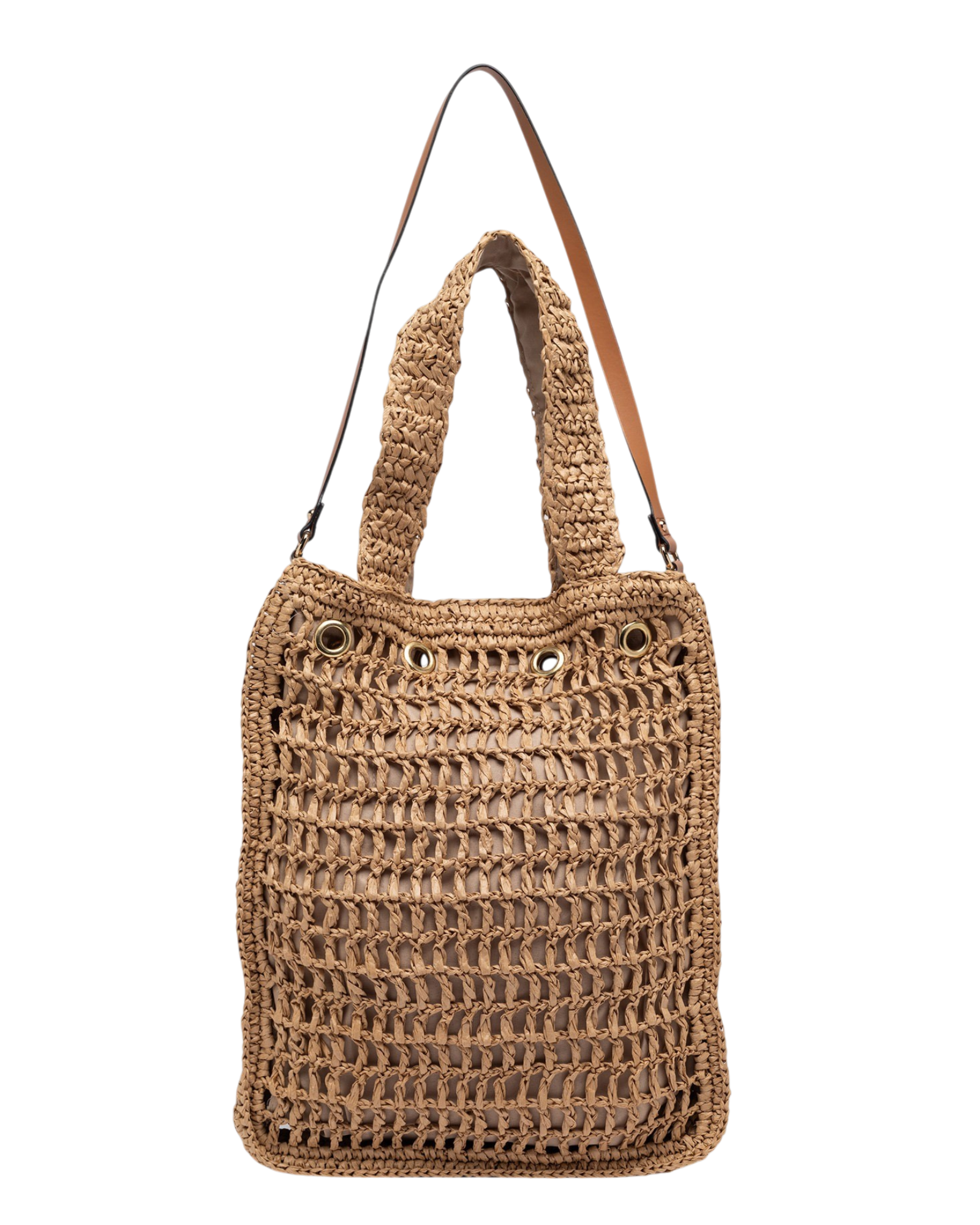 ROY ROGER'S | Borsa Bucket Piatta in Carta Intrecciata